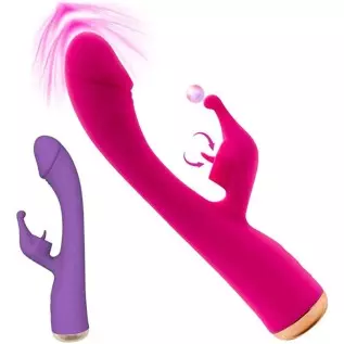 G Spot Rabbit Vibrator for Women, G Spot Clitoralis Stimulator 10 Powerful Mode with Licking, Waterproof Soft Silicone Rechargea
