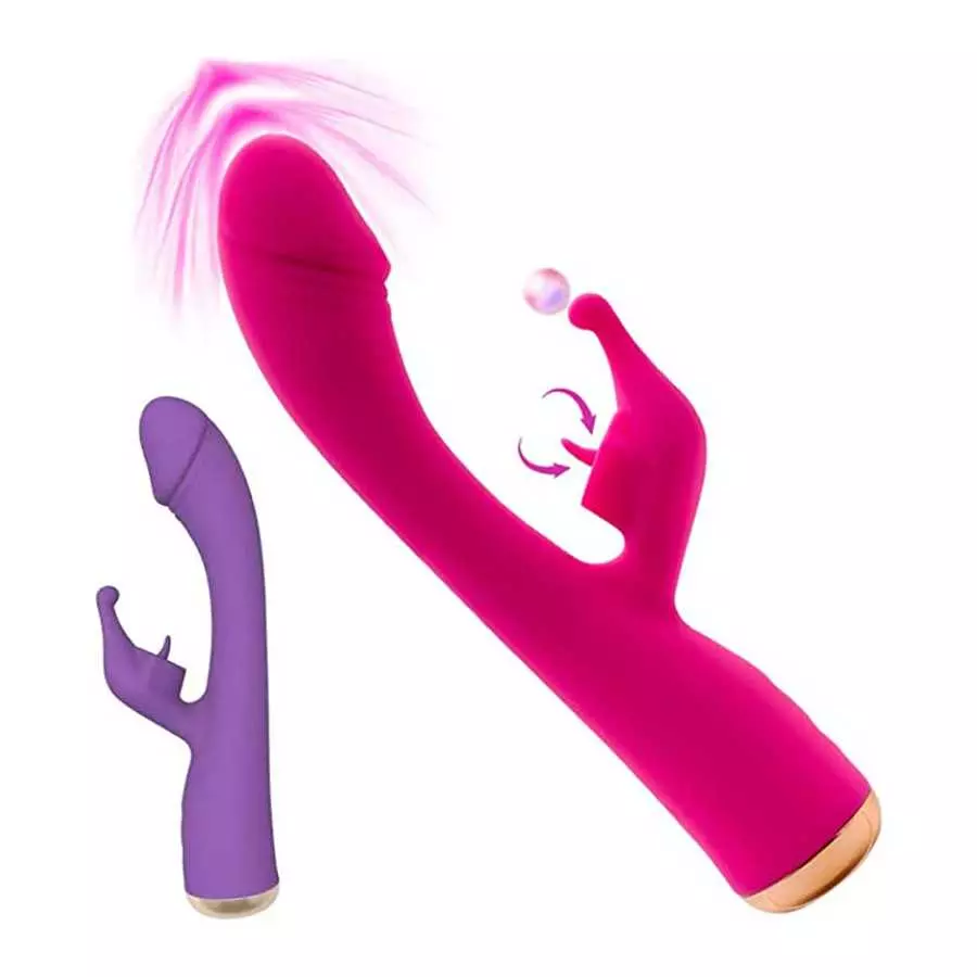 G Spot Rabbit Vibrator for Women, G Spot Clitoralis Stimulator 10 Powerful Mode with Licking, Waterproof Soft Silicone Rechargea