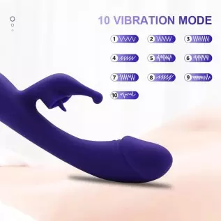 G Spot Rabbit Vibrator for Women, G Spot Clitoralis Stimulator 10 Powerful Mode with Licking, Waterproof Soft Silicone Rechargea