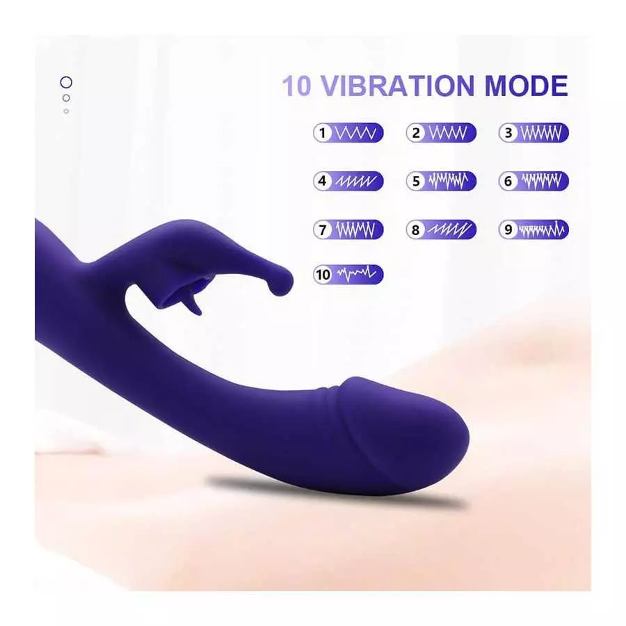 G Spot Rabbit Vibrator for Women, G Spot Clitoralis Stimulator 10 Powerful Mode with Licking, Waterproof Soft Silicone Rechargea