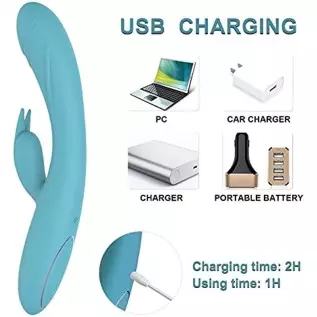 Rabbit Vibrator G Spot Vibrator Dildo with Independent Clitoral Stimulator, Anal Clit Stimulation, Adult Sex Toy for Women Pleas