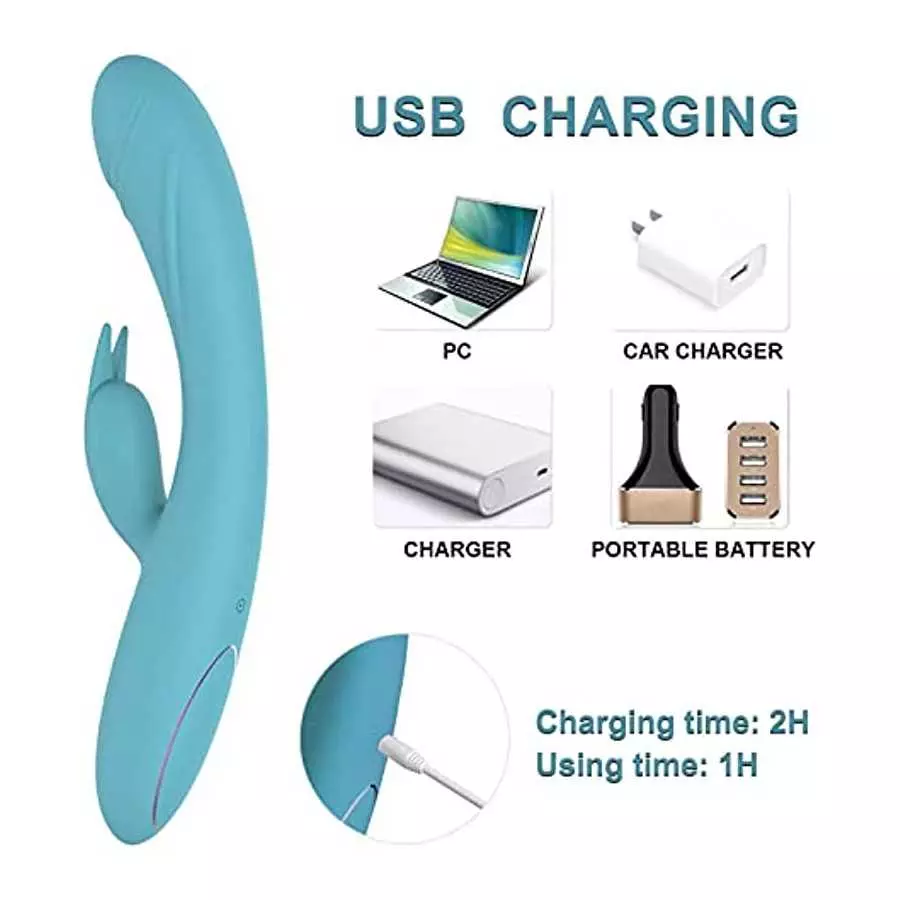 Rabbit Vibrator G Spot Vibrator Dildo with Independent Clitoral Stimulator, Anal Clit Stimulation, Adult Sex Toy for Women Pleas