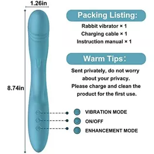 Rabbit Vibrator G Spot Vibrator Dildo with Independent Clitoral Stimulator, Anal Clit Stimulation, Adult Sex Toy for Women Pleas