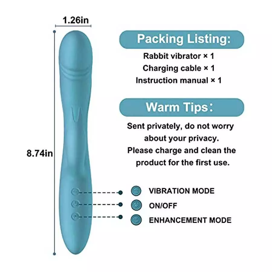 Rabbit Vibrator G Spot Vibrator Dildo with Independent Clitoral Stimulator, Anal Clit Stimulation, Adult Sex Toy for Women Pleas