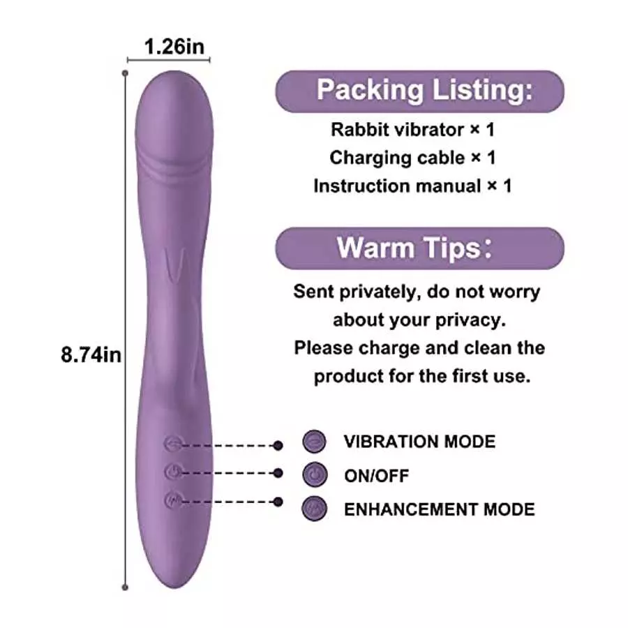 Rabbit Vibrator Clitoral Sex Toy for Women Pleasure G-Spot Clitoris Stimulator with 10 Powerful Vibration Adult Toy