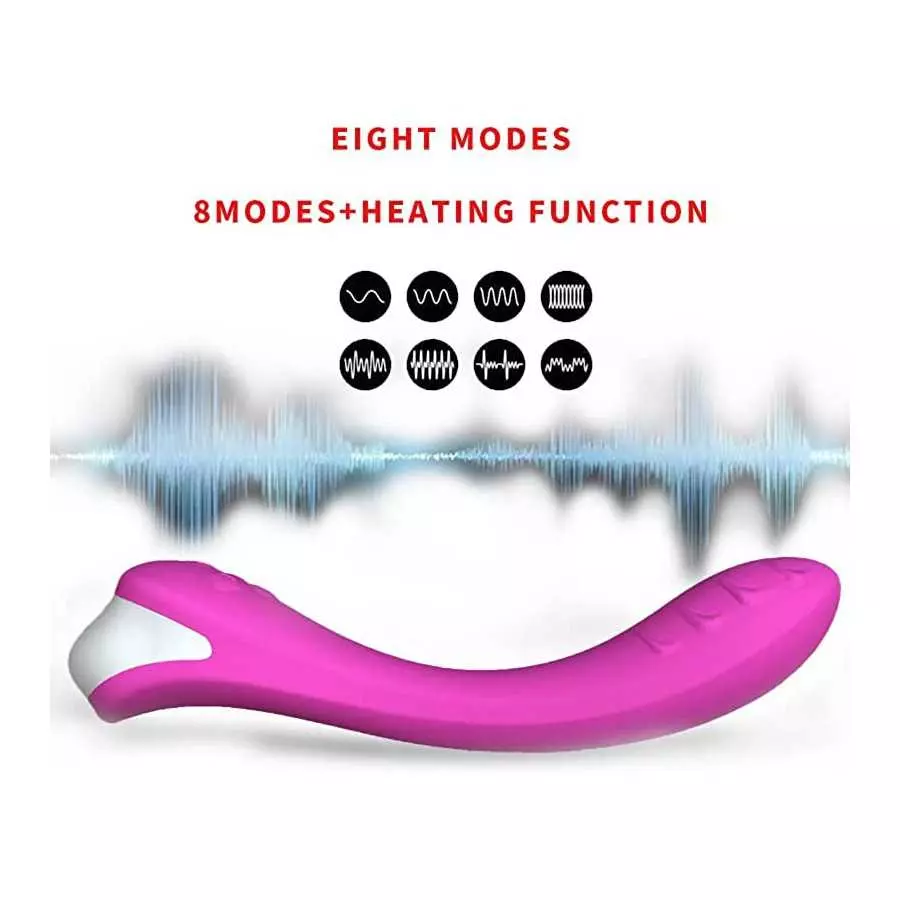 G-spot Dual Motors Vibrators, Rose Sex Toys for Clitoris G-spot Stimulation, Full Silicone Body Wand with 8 Modes&Heating Functi