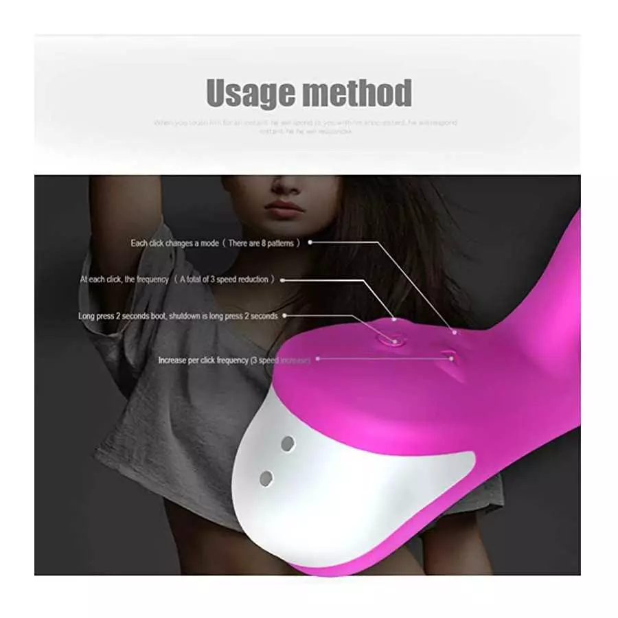 G-spot Dual Motors Vibrators, Rose Sex Toys for Clitoris G-spot Stimulation, Full Silicone Body Wand with 8 Modes&Heating Functi