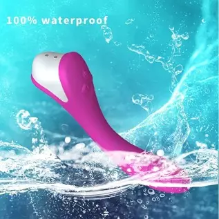 G-spot Dual Motors Vibrators, Rose Sex Toys for Clitoris G-spot Stimulation, Full Silicone Body Wand with 8 Modes&Heating Functi