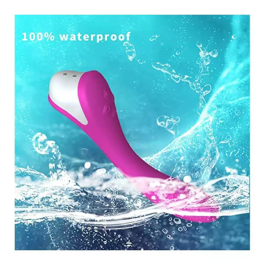 G-spot Dual Motors Vibrators, Rose Sex Toys for Clitoris G-spot Stimulation, Full Silicone Body Wand with 8 Modes&Heating Functi