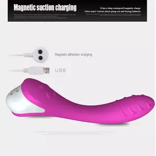 G-spot Dual Motors Vibrators, Rose Sex Toys for Clitoris G-spot Stimulation, Full Silicone Body Wand with 8 Modes&Heating Functi