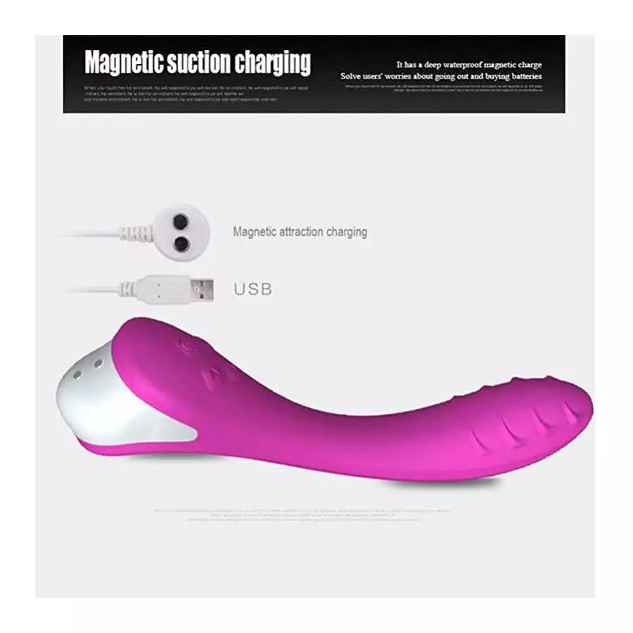 G-spot Dual Motors Vibrators, Rose Sex Toys for Clitoris G-spot Stimulation, Full Silicone Body Wand with 8 Modes&Heating Functi