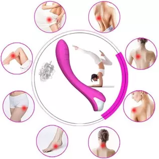 G-spot Dual Motors Vibrators, Rose Sex Toys for Clitoris G-spot Stimulation, Full Silicone Body Wand with 8 Modes&Heating Functi