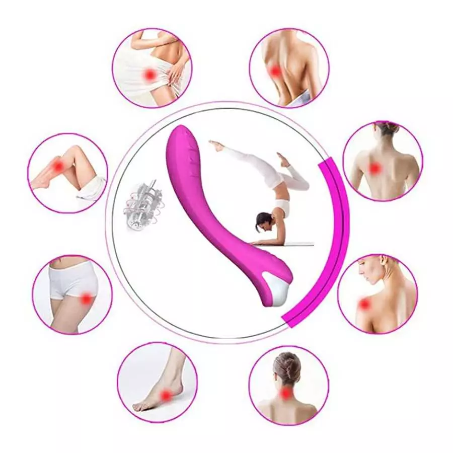 G-spot Dual Motors Vibrators, Rose Sex Toys for Clitoris G-spot Stimulation, Full Silicone Body Wand with 8 Modes&Heating Functi