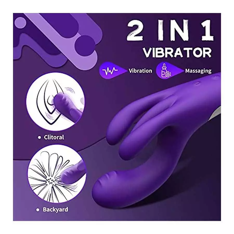 MOONA Rabbit Vibrator for G-spot Clitoral Stimulation, Powerful Dildo with 10 Vibration , Waterproof Adult Sex Toy for Women
