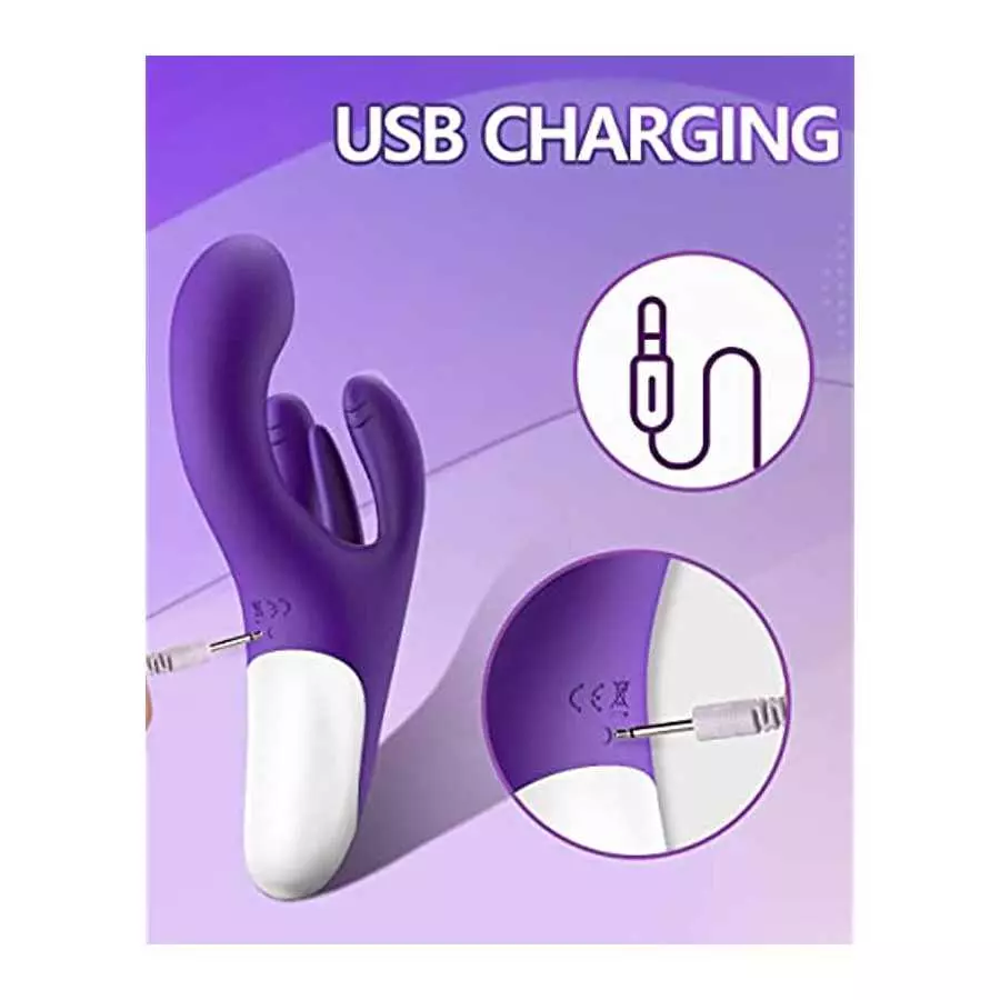 MOONA Rabbit Vibrator for G-spot Clitoral Stimulation, Powerful Dildo with 10 Vibration , Waterproof Adult Sex Toy for Women