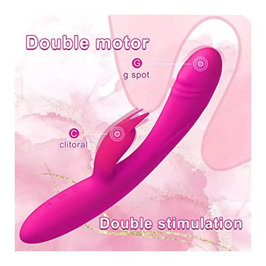 G Spot Rabbit Dildo Vibrator with 10 Powerful Vibrations Dual Motor Stimulator Massager for Clitoral Vaginal Stimulation Adult S