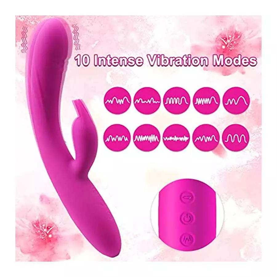 G Spot Rabbit Dildo Vibrator with 10 Powerful Vibrations Dual Motor Stimulator Massager for Clitoral Vaginal Stimulation Adult S