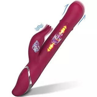 Rabbit Vibrator for Women Rolling Beads with 14 Modes & 7 Speeds Waterproof G-spot Female Sex Toys
