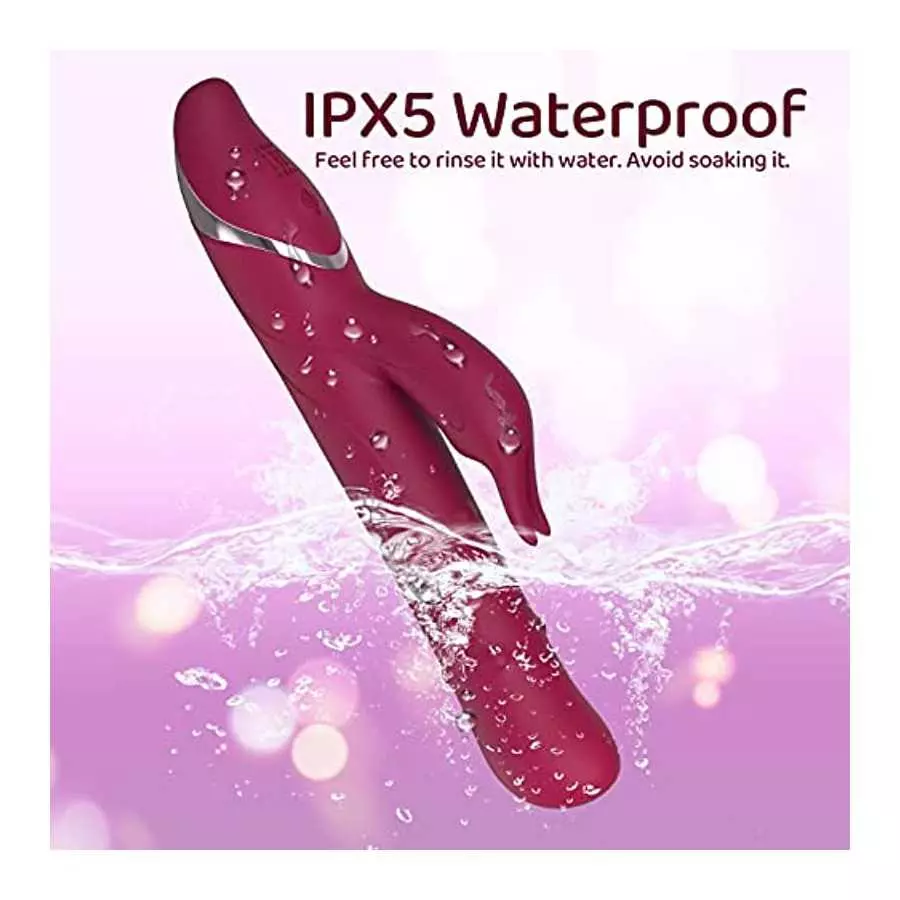 Rabbit Vibrator for Women Rolling Beads with 14 Modes & 7 Speeds Waterproof G-spot Female Sex Toys