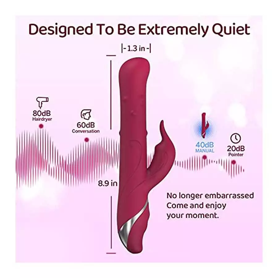 Rabbit Vibrator for Women Rolling Beads with 14 Modes & 7 Speeds Waterproof G-spot Female Sex Toys
