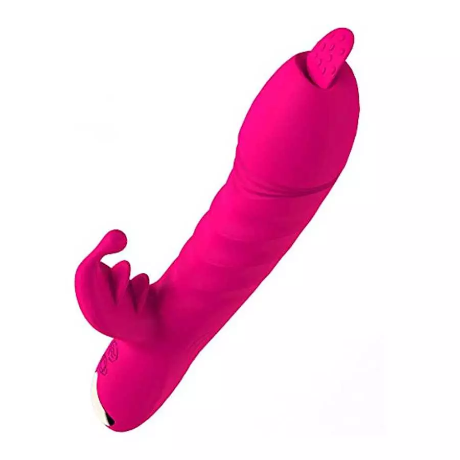 Thrusting G Spot Vibrator for Women, Licking Tongue G Spot Sex Toy with 3 Telescopic & 10 Vibration Modes, Rechargeable Toys for