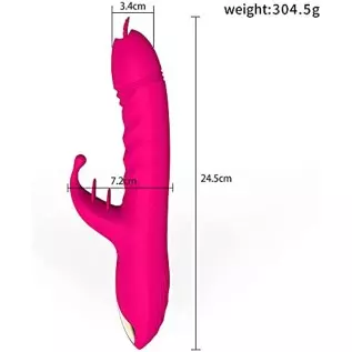 Thrusting G Spot Vibrator for Women, Licking Tongue G Spot Sex Toy with 3 Telescopic & 10 Vibration Modes, Rechargeable Toys for