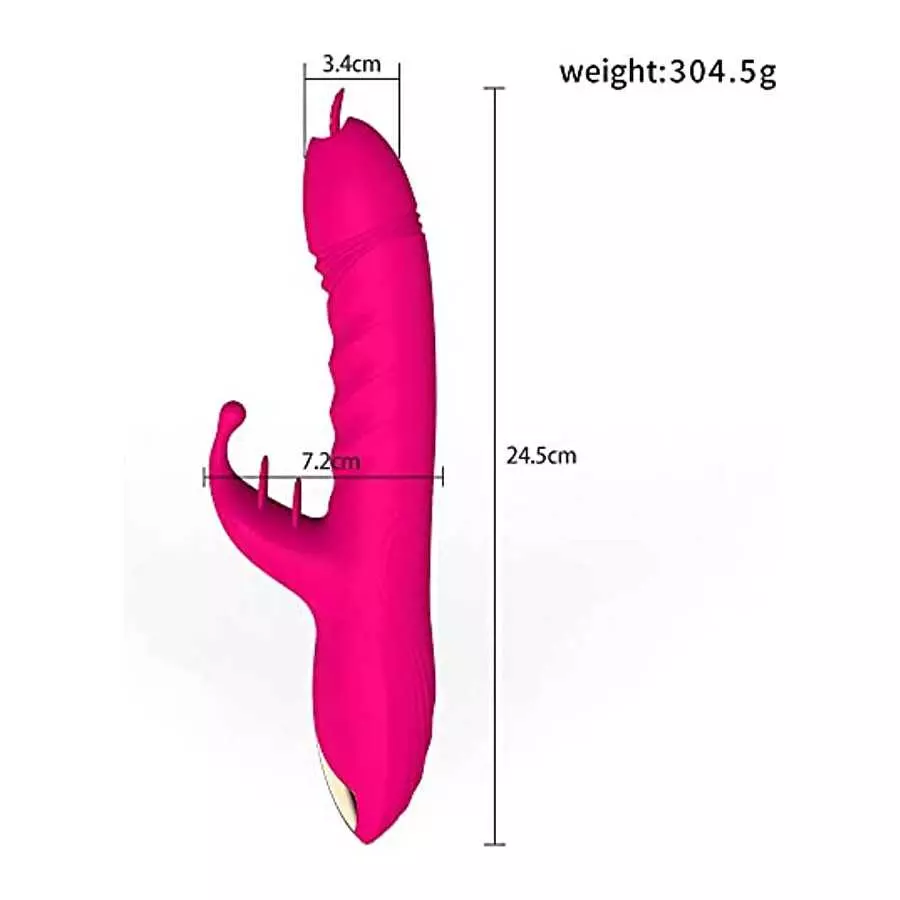 Thrusting G Spot Vibrator for Women, Licking Tongue G Spot Sex Toy with 3 Telescopic & 10 Vibration Modes, Rechargeable Toys for