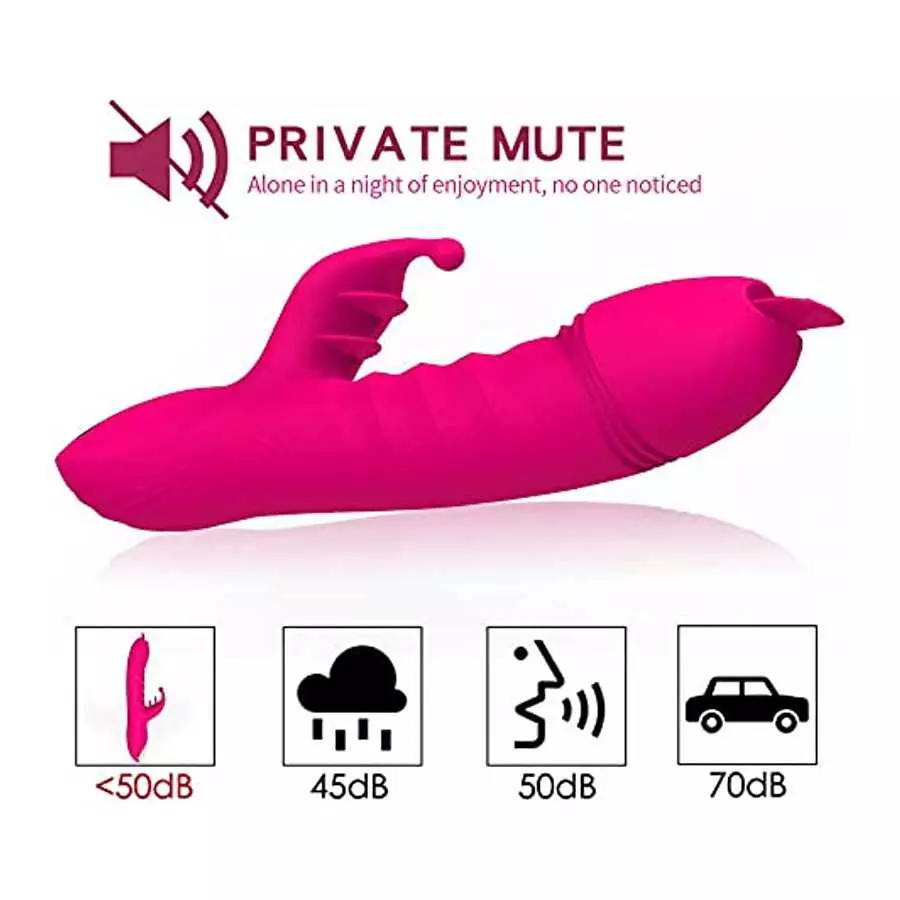 Thrusting G Spot Vibrator for Women, Licking Tongue G Spot Sex Toy with 3 Telescopic & 10 Vibration Modes, Rechargeable Toys for