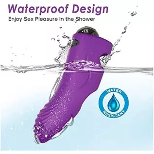 G Spot Finger Vibrator,Alfun Clitoris Stimulator Sex Toy for Women Couples with 9 Powerful Vibration Textured Head Silicone Pers