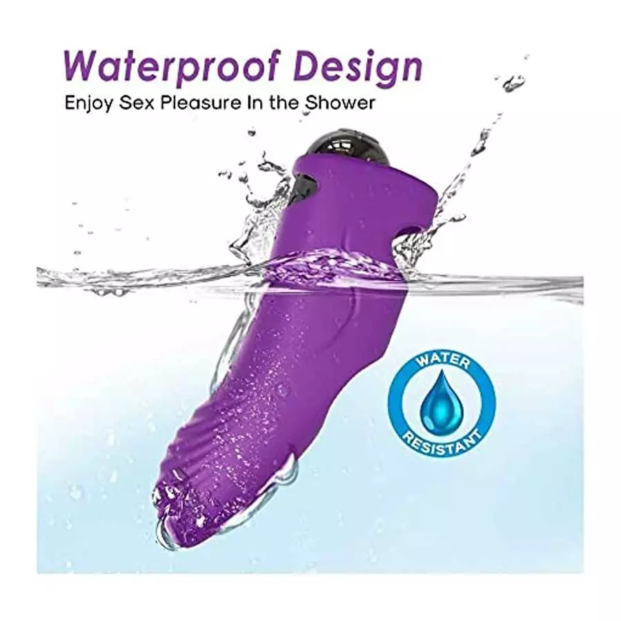 G Spot Finger Vibrator,Alfun Clitoris Stimulator Sex Toy for Women Couples with 9 Powerful Vibration Textured Head Silicone Pers