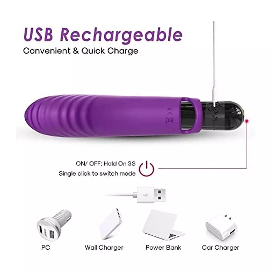 G Spot Finger Vibrator,Alfun Clitoris Stimulator Sex Toy for Women Couples with 9 Powerful Vibration Textured Head Silicone Pers