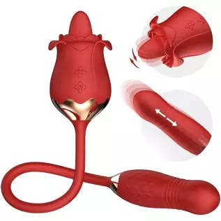 Rose Sex Stimulator for Women and Couple, 10 Speed Vibration with G spot, Clitoral and Nipple Stimulation