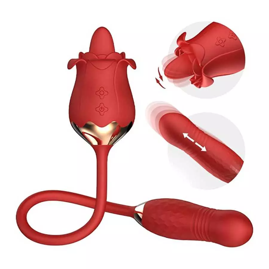 Rose Sex Stimulator for Women and Couple, 10 Speed Vibration with G spot, Clitoral and Nipple Stimulation Rose Sex Stimulator for Women and Couple, 10 Speed Vibration with G spot, Clitoral and Nipple Stimulation
