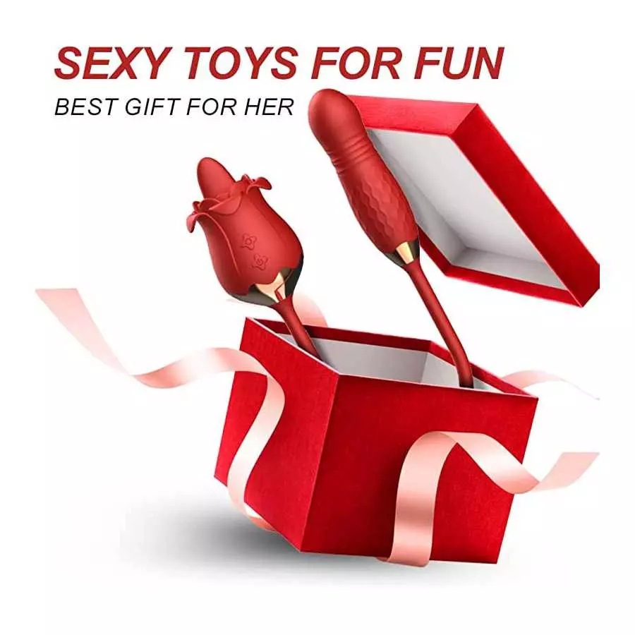 Rose Sex Stimulator for Women and Couple, 10 Speed Vibration with G spot, Clitoral and Nipple Stimulation