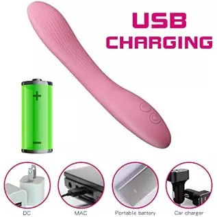 Clitoris G-Spot Vibrator Pink Waterproof Clitoris Stimulator Vibrating Stick Silicone Sex Toy for Women