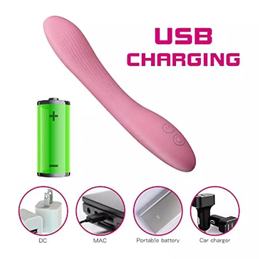 Clitoris G-Spot Vibrator Pink Waterproof Clitoris Stimulator Vibrating Stick Silicone Sex Toy for Women