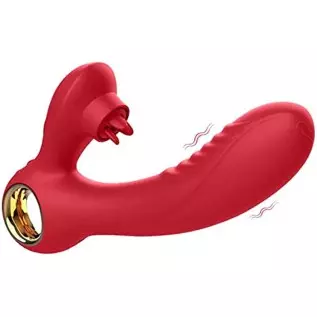 Vibrating for her G Spot and Clitoris, 10 Vibrators Stimulation & 5 Tongue Licking Modes to Orgasm Rabbit Vibrators for Women, 