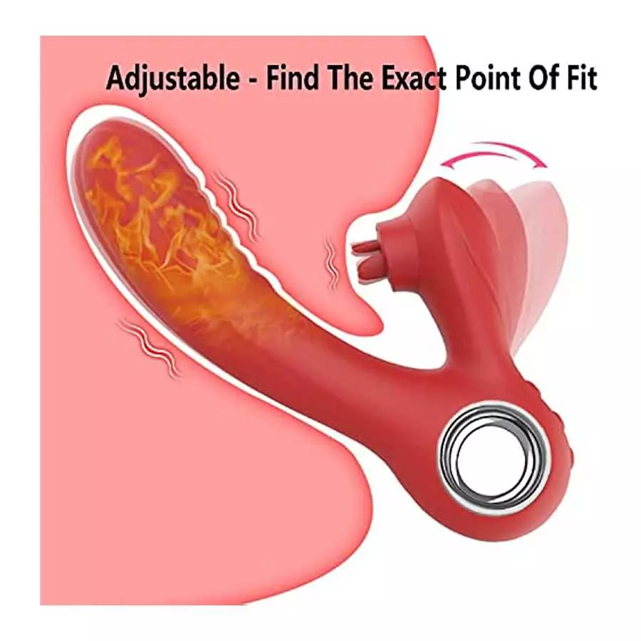 Vibrating Wand for her G Spot and Clitoris, 10 Vibrators Stimulation & 5 Tongue Licking Modes to Orgasm Rabbit Vibrators for Wom