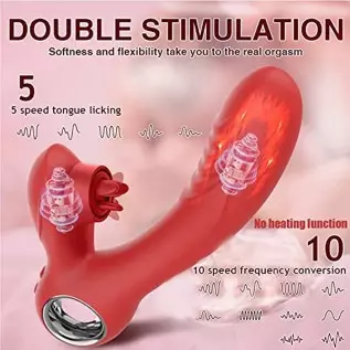 Vibrating Wand for her G Spot and Clitoris, 10 Vibrators Stimulation & 5 Tongue Licking Modes to Orgasm Rabbit Vibrators for Wom Vibrating Wand for her G Spot and Clitoris, 10 Vibrators Stimulation & 5 Tongue Licking Modes to Orgasm Rabbit Vibrators for Wom