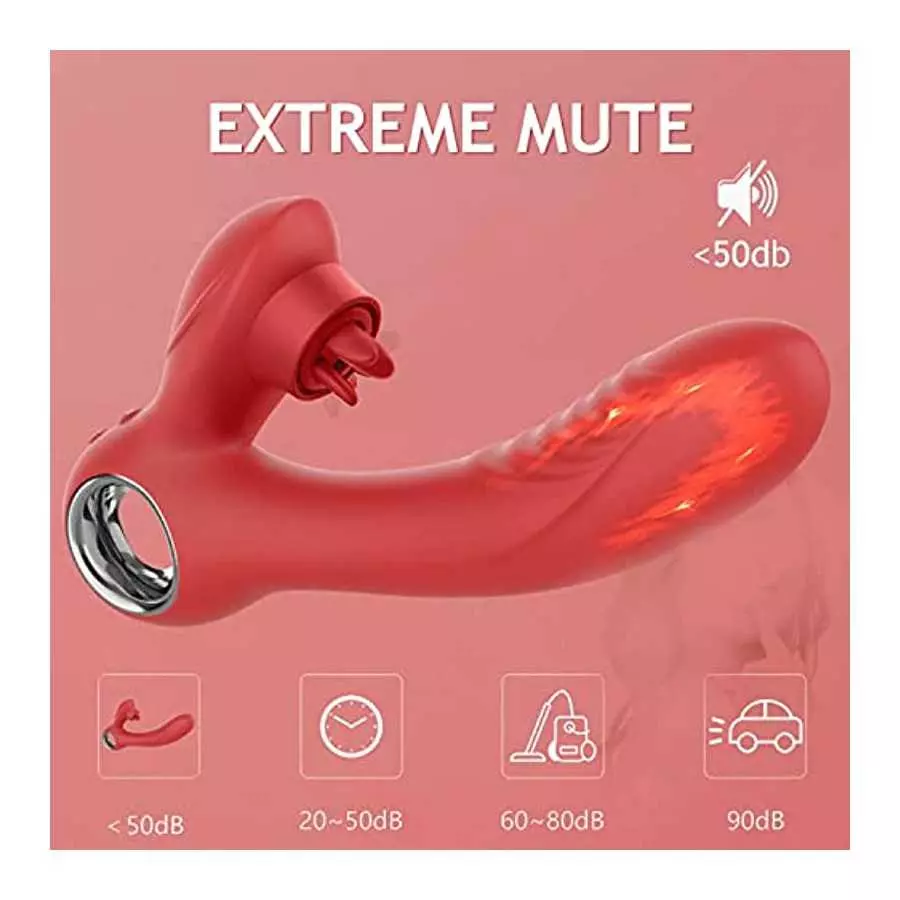 Vibrating Wand for her G Spot and Clitoris, 10 Vibrators Stimulation & 5 Tongue Licking Modes to Orgasm Rabbit Vibrators for Wom