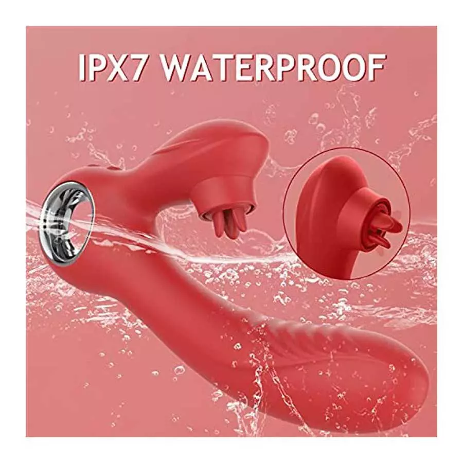 Vibrating Wand for her G Spot and Clitoris, 10 Vibrators Stimulation & 5 Tongue Licking Modes to Orgasm Rabbit Vibrators for Wom