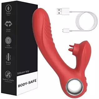 Vibrating Wand for her G Spot and Clitoris, 10 Vibrators Stimulation & 5 Tongue Licking Modes to Orgasm Rabbit Vibrators for Wom Vibrating Wand for her G Spot and Clitoris, 10 Vibrators Stimulation & 5 Tongue Licking Modes to Orgasm Rabbit Vibrators for Wom