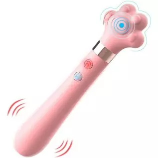 Cat Paw G Spot Vibrator, 2 in 1 Silicone Breast Vbration Hidden Dildo 7 Frequency 9 Vibration Modes, Waterproof Cat's Paw Sex To
