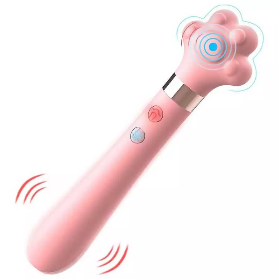 Cat Paw G Spot Vibrator, 2 in 1 Silicone Breast Vbration Hidden Dildo 7 Frequency 9 Vibration Modes, Waterproof Cat's Paw Sex To