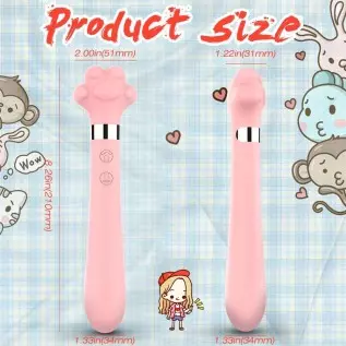Cat Paw G Spot Vibrator, 2 in 1 Silicone Breast Vbration Hidden Dildo 7 Frequency 9 Vibration Modes, Waterproof Cat's Paw Sex To
