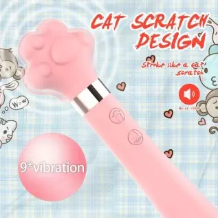 Cat Paw G Spot Vibrator, 2 in 1 Silicone Breast Vbration Hidden Dildo 7 Frequency 9 Vibration Modes, Waterproof Cat's Paw Sex To