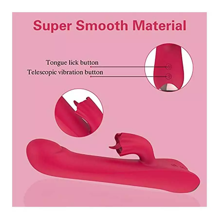 Thrusting Rabbit Vibrator, 9" Triple Action G Spot Vibrator with Independent Clitoral Stimulator, 10 Patterns, Waterproof & Rech