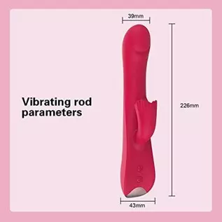 Thrusting Rabbit Vibrator, 9" Triple Action G Spot Vibrator with Independent Clitoral Stimulator, 10 Patterns, Waterproof & Rech Thrusting Rabbit Vibrator, 9" Triple Action G Spot Vibrator with Independent Clitoral Stimulator, 10 Patterns, Waterproof & Rech