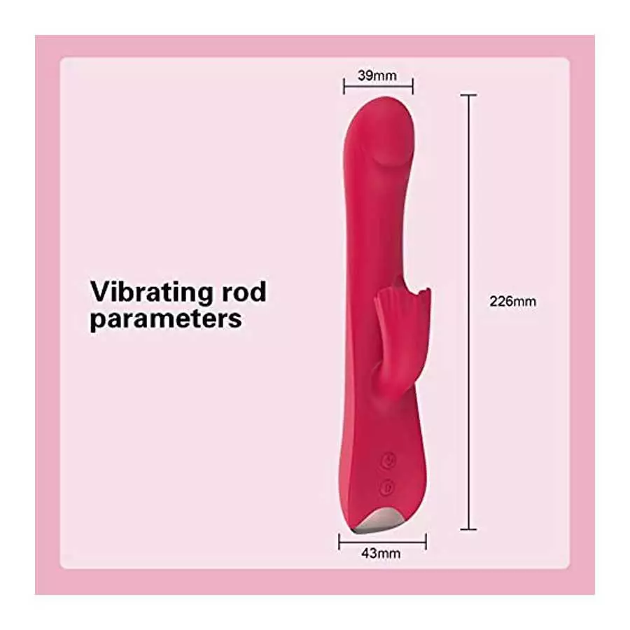 Thrusting Rabbit Vibrator, 9" Triple Action G Spot Vibrator with Independent Clitoral Stimulator, 10 Patterns, Waterproof & Rech