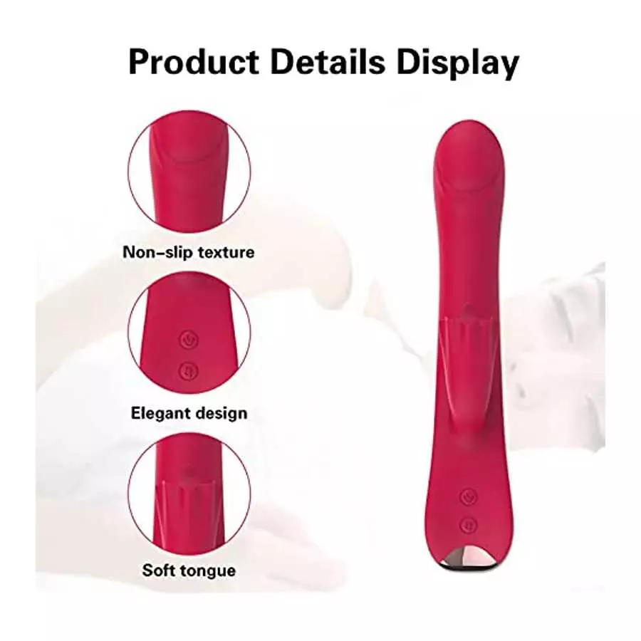 Thrusting Rabbit Vibrator, 9" Triple Action G Spot Vibrator with Independent Clitoral Stimulator, 10 Patterns, Waterproof & Rech